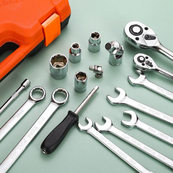 61-piece auto repair wrench set dual-use wrench tool-foxwoll