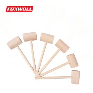 6Pcs Wooden Hammers Natural Hardwood Mallets-foxwoll