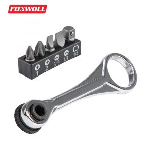 Ratchet Set 6pcs Mini Ratchet Set with Phillips Slotted Bits and Adapter Mini Ratchet Wrench Screwdriver- foxwoll