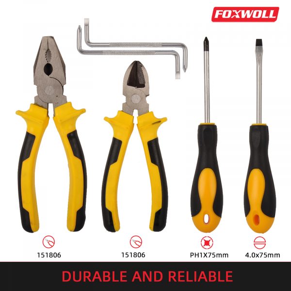 6pcs Combination Hand Tool Set with screwdriver and pliers- foxwoll