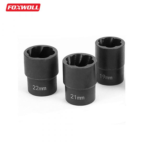 Bolt Nut Remover Set 5-pcs Nut Extractor Tool Kit-foxwoll