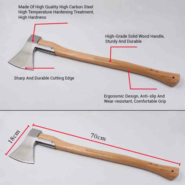 Factory Wholesale Forged Wood Handle Long Handle Walnut Axe With Multi-Functions