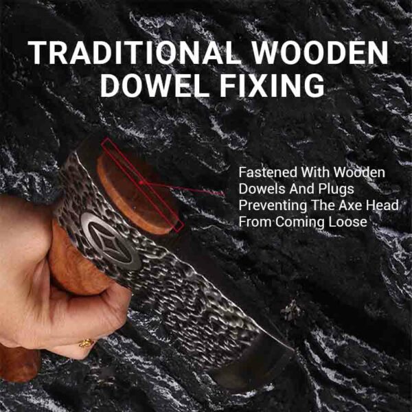 Wooden Handle Wilderness Survival Axe -foxwoll