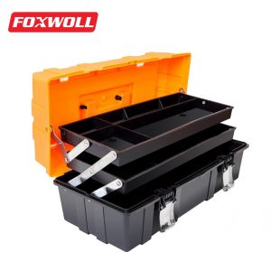 3 Tiers Plastic Tool Box Portable Toolbox-FOXWOLL