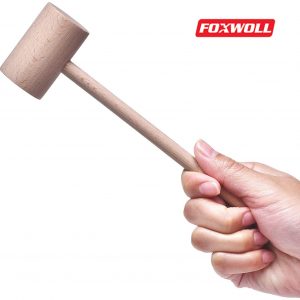 6 Pcs Wooden Hammers Solid Natural Beechwood-foxwoll
