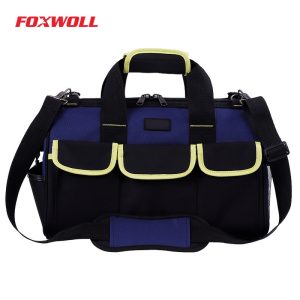 Tool Bag Wide Mouth Tool Tote with Safety Reflective Straps-foxwoll