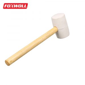 white rubber mallet with wood handle-FOXWOLL-1 (1)